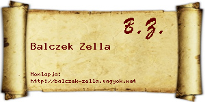 Balczek Zella névjegykártya